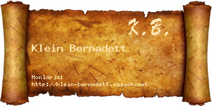 Klein Bernadett névjegykártya