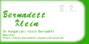 bernadett klein business card